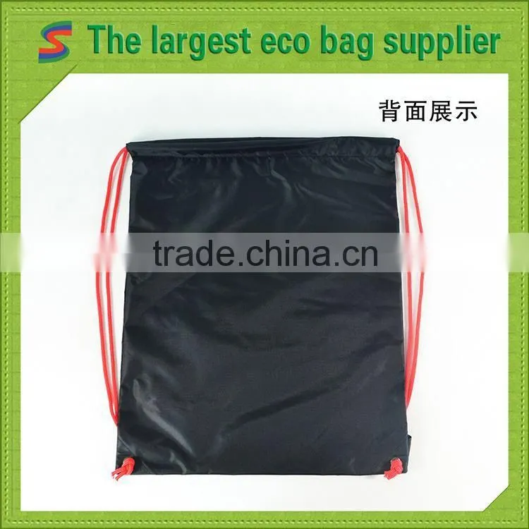 Black drawstring backpack bag