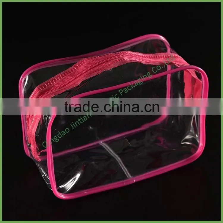 Transparent Custom Cosmetic PVC Plastic Make Up Bag Travel Bag