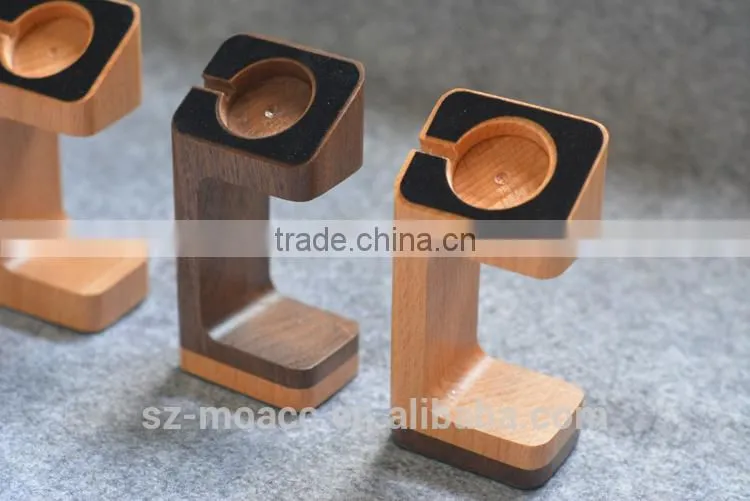 2015 new design Wood Grain stand Charger Holder For Apple Watch