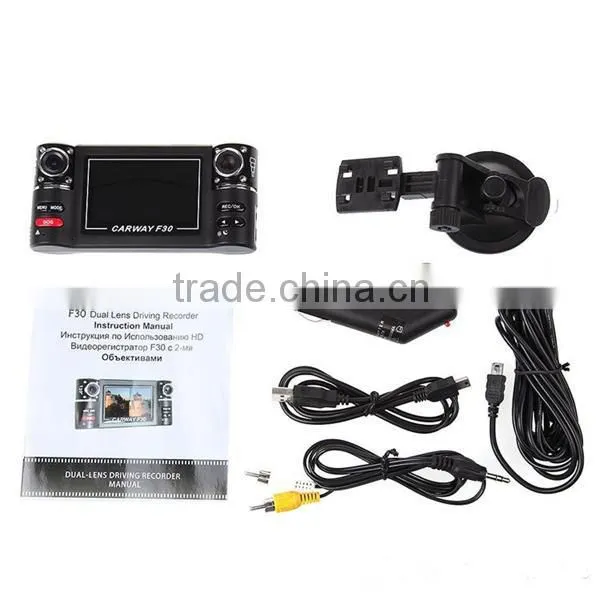 120 Degrees Car DVR Car Black Box F30 with Dual Lens 2.7" TFT LCD Screen car black box