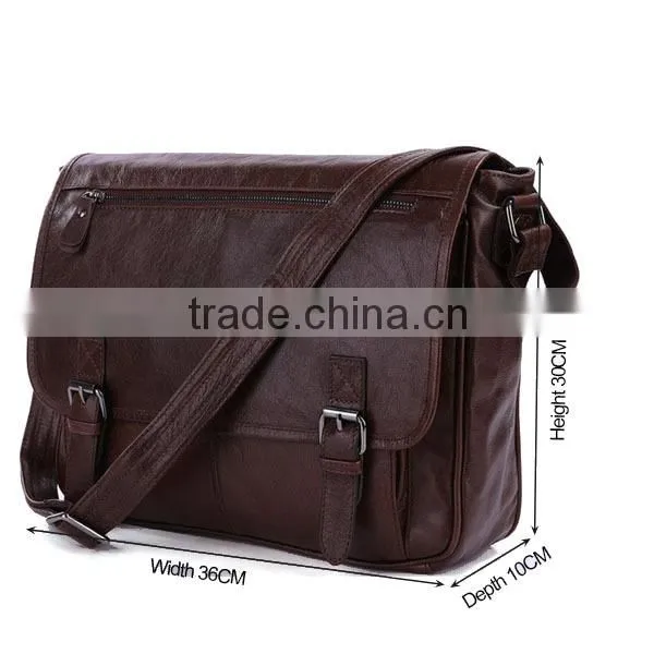 Online Shopping Leather Man Shoulder Bag for School