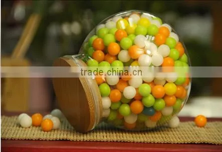 New style small bean jar hot selling airtight glass jar with bamboo lid