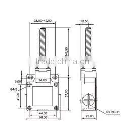 Metal Housing Waterproof Elevator Limit Switch