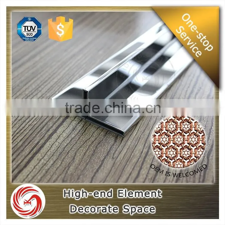 Mirror surface polish silver stainless steel floor expansion joint for tile