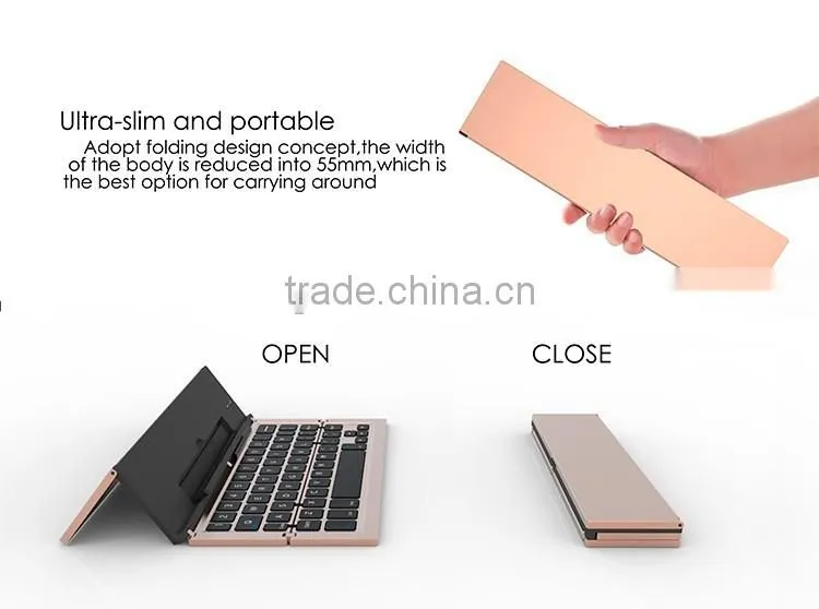 Folable universal Bluetooth keyboard for Windows/Android/IOStablets and smart phones with stand