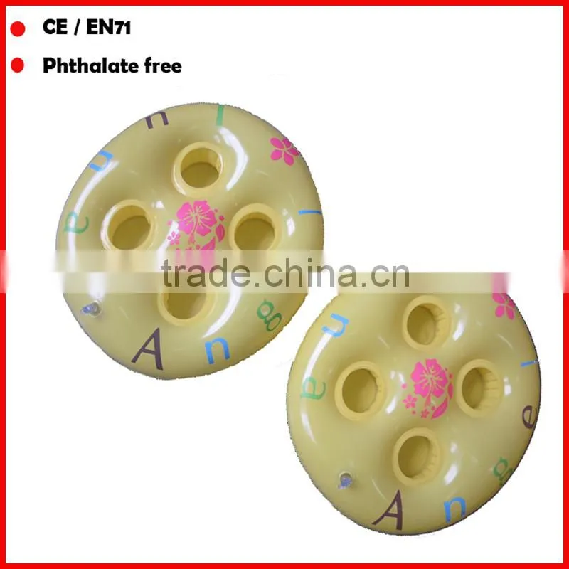 pvc floating cup holder/inflatable can base/inflatable cup base