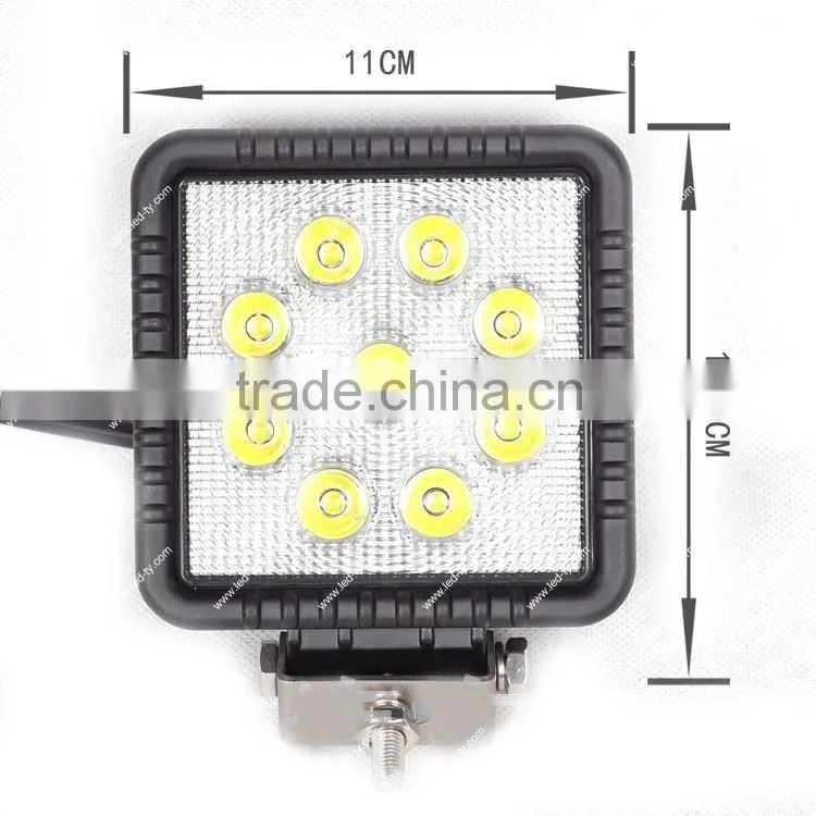 27w Epistar led work light,9pcs*3w,for ATV/UTV/OFF ROAD CAR/MINING