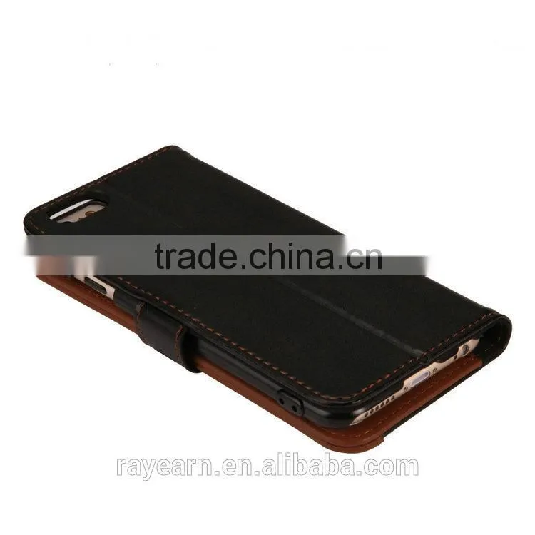 Flip cover leather case compatible with all brands smartphone for apple iPhone with button close