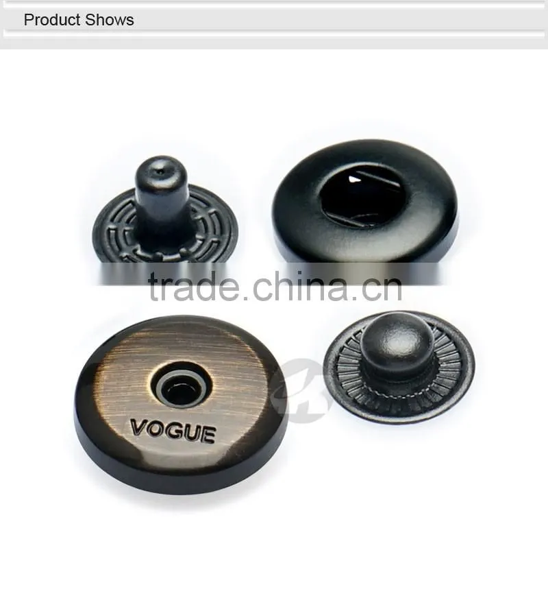 Brushed Filament Spray Color 4 parts Metal Coats Spring Snap Button