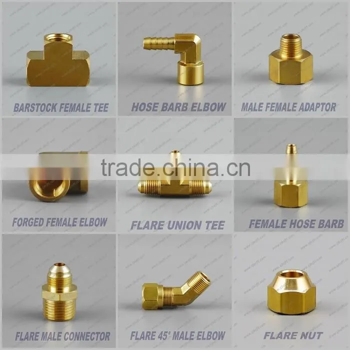 Zhejiang factory low price brass parts copper pipe flare fitting tube connector brass barb hose fitting brass compressio