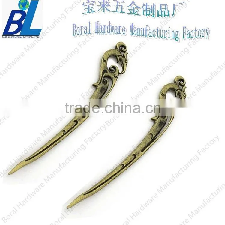 Fish shape holder personalized metal bookmark with antique brass color