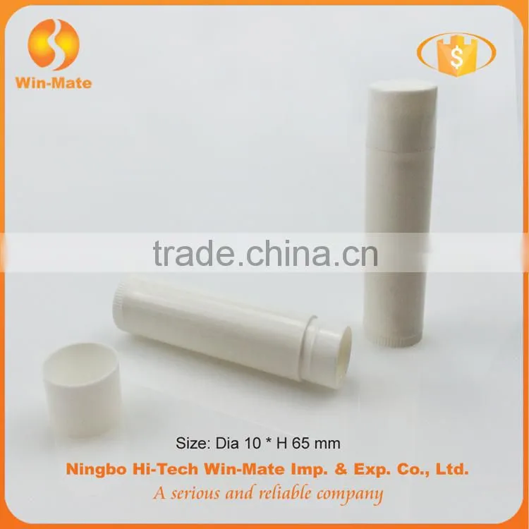 empty plastic white lip balm packaging
