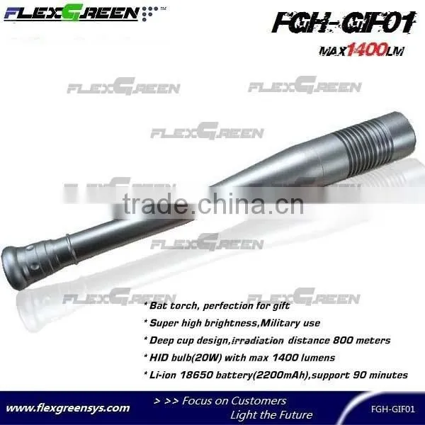 High quality xenon 20W HID rechargeable baton flashlight