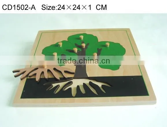 hot selling Wooden learning educational mould tree puzzle