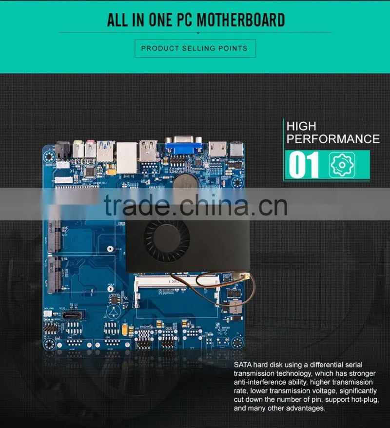 High Quality 2016 New All In One Motherboard Mini Motherboard Optional 4th 4010U i3 i5 i7 HTPC VGA, 4*USB,Support Win7/WIN8/W10