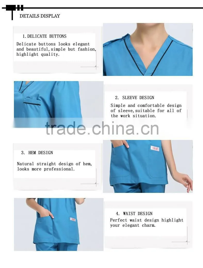 Women Hospital Medical Scrub Gowns Dental Clinic Nurse Uniform