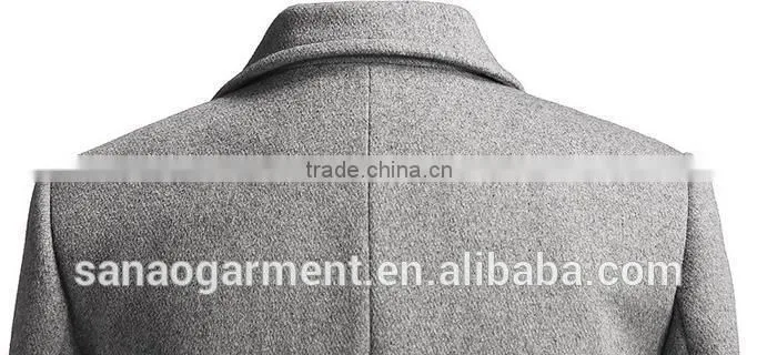 2015 European minimalis mwomen's long wool coat