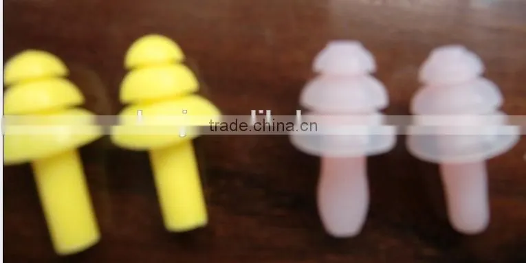 chemical 3 flange silicone ear plugs in pipe soundproof silicone ear plug SNR 29 without string for sales
