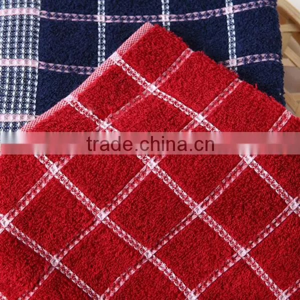 100% cotton yarn dyed dark color squares jacquard luxury face towel wholesale