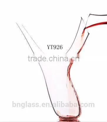 Hotel supplies wine set glass wine decanter with handle