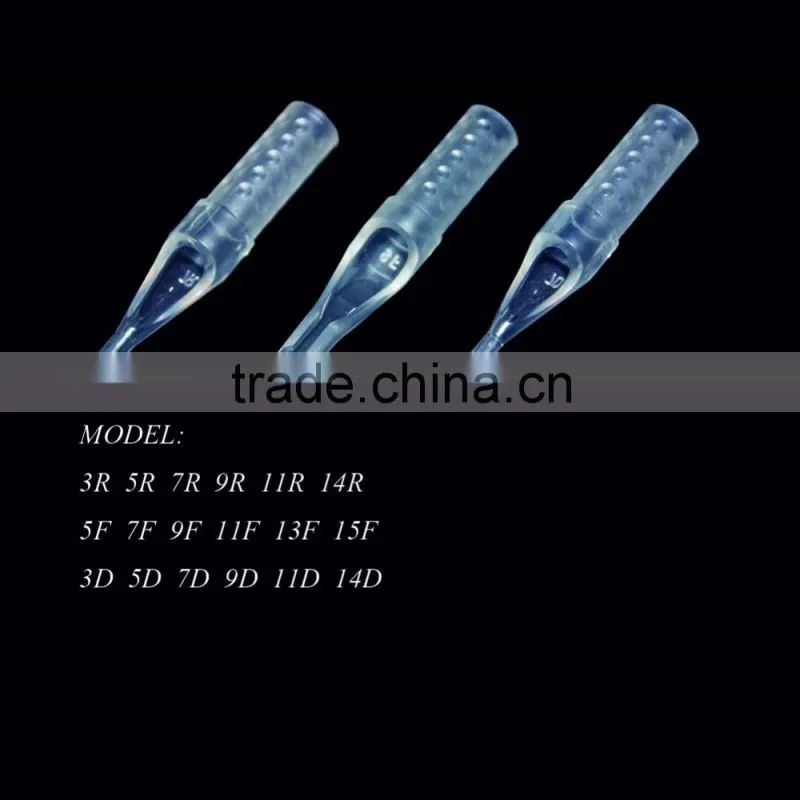 Transparent disposable tattoo tip 7R for tattoo machines & tattoo needles