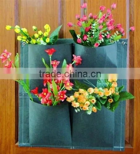 Garden Durable PE Woven Hanging Planting Grow Bags With 8 Planting Slits