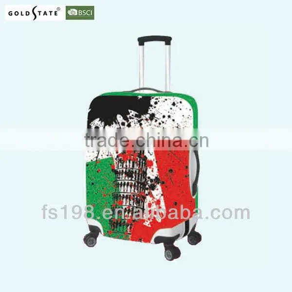 Spandex luggage cover with Leaning Tower of Pisa print