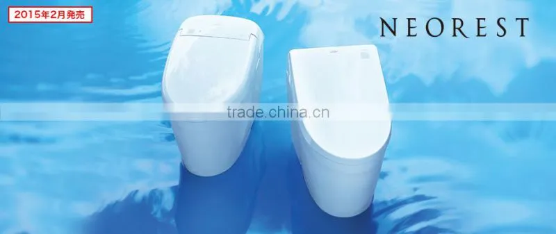 Auto-flushing toilet seat Made in Japan Flush button