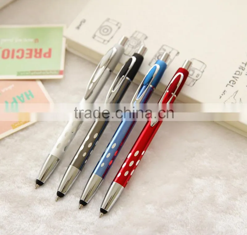 fashion Color 2 in 1 ball pen stylus touch pen ,plastic ball pen,promotional pen