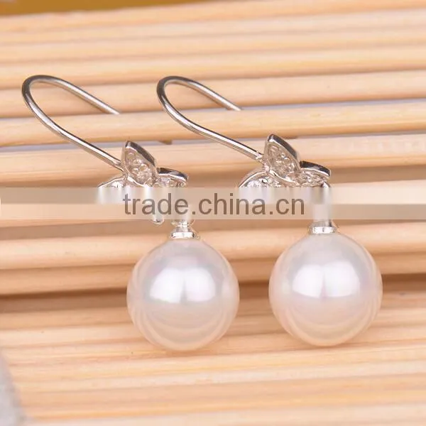 18 k gold plated butterfly zircon pearl earrings fashion jewelry