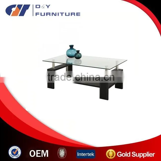 Living Room Modern Coffee Table Design Made of Glass and MDF