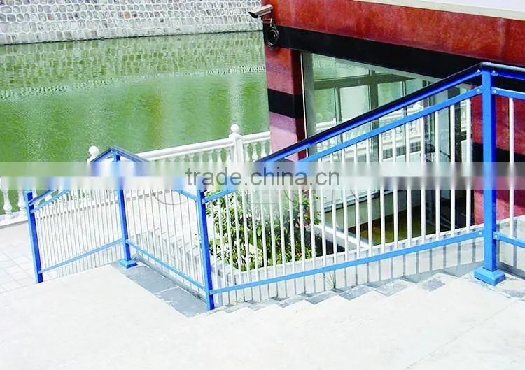 Aluminum Material and Flooring Mounted modern metal stair railings