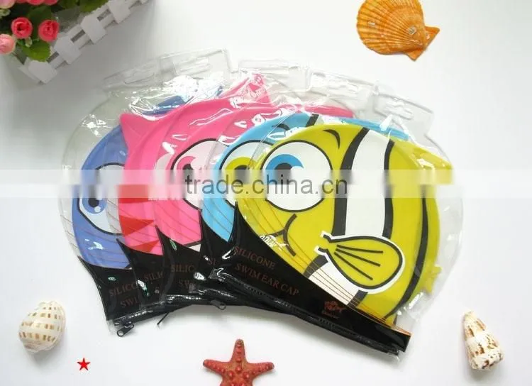 New Bubblefish Cartoon silicone latex swim caps