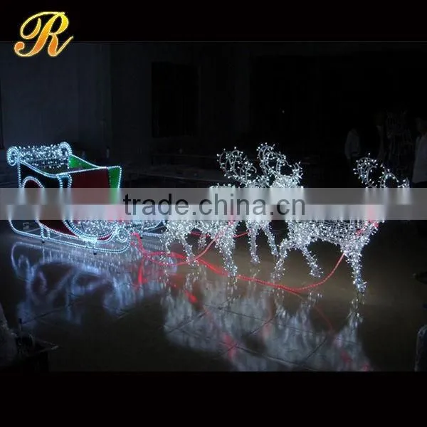 Led lighted horse carriage with santa claus for large christmas decoration
