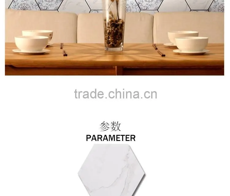 100*200*175mm hexagon marble mosaic tile porcelain irregular pattern floor tile