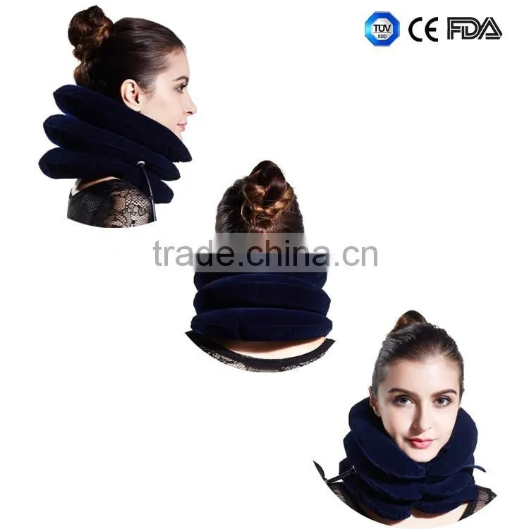 Portable Neck massage collar air neck traction inflatable cervical collar for driving