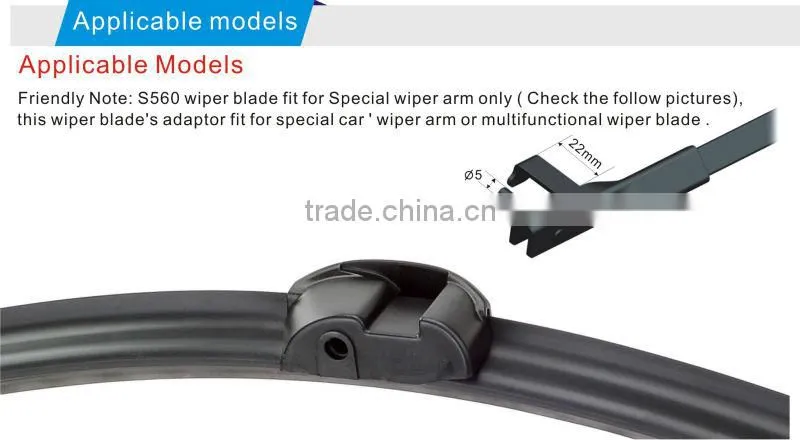 S560 Side Pin 5*22mm Wiper Arm Auto Parts S350 Rubber Refill Windscreen Soft Wiper Blade