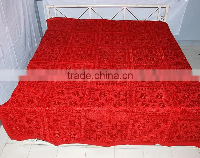 Blue Mirror Embroidered Bedsheets