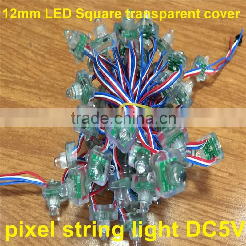 Transparent cover 12mm WS2811 light led pixel,waterproof IP68 12mm dot pixel led light string