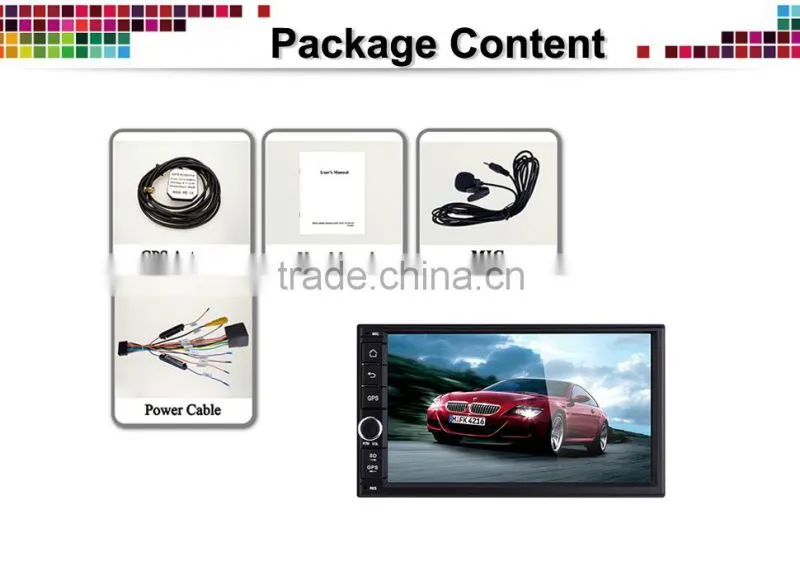 High quality 2din 7inch touch screen android stereo wifi