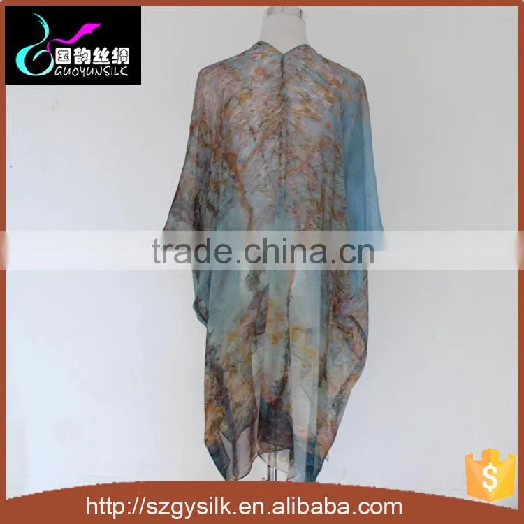 factory direct customized digital printing fashion women maxi silk kaftan
