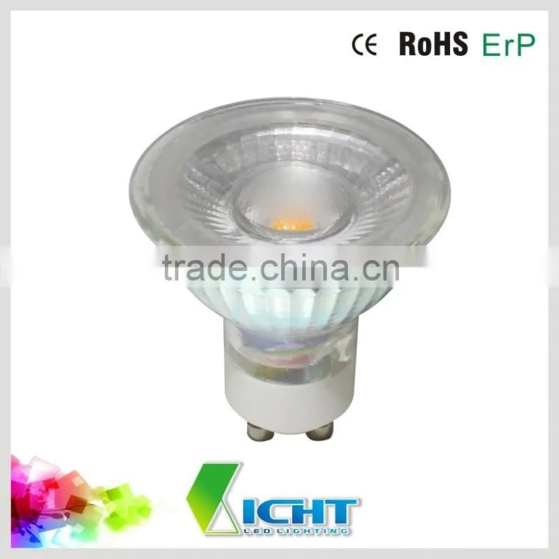 LC-G001A Hot selling 220-230v 5W gu10 led light,glass cup cob led lamp