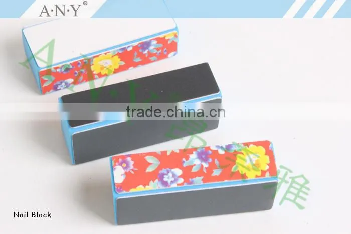 OEM Welcomed Cheap Nail Art Care Flower Printing 4 Side Nail Buffer Polishing
