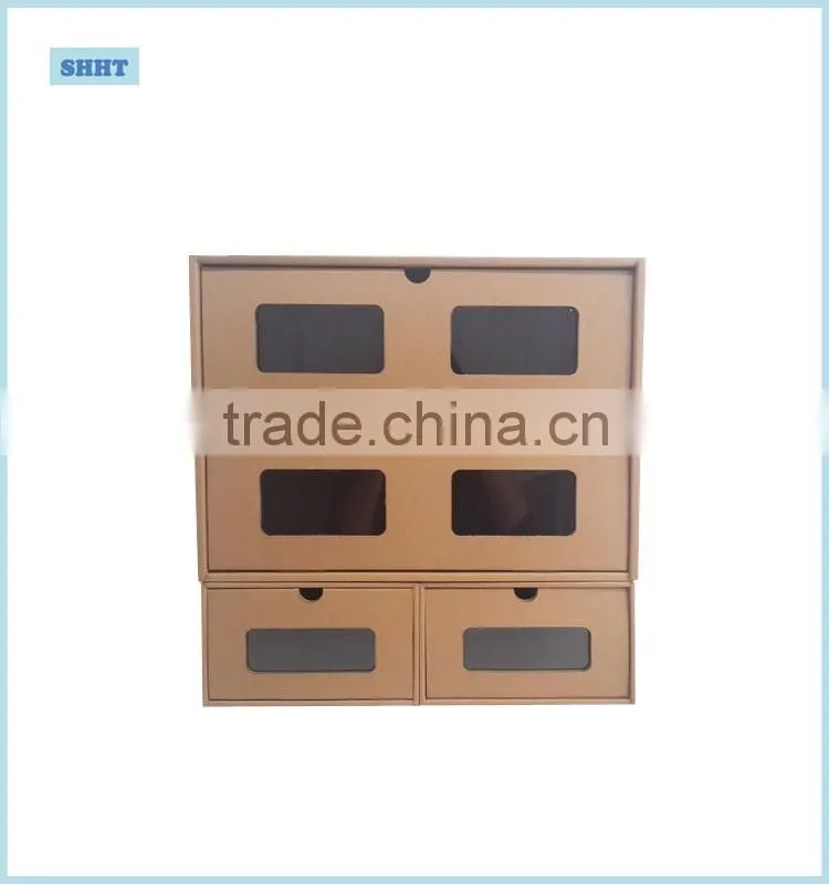 customized high quality gift storage corrugated paper box with window