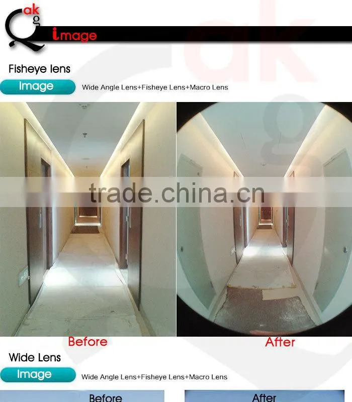 wholesale Clip 3 in 1 lens 180 degree fisheye +0.67X wide angle + macro lens for mobile phone