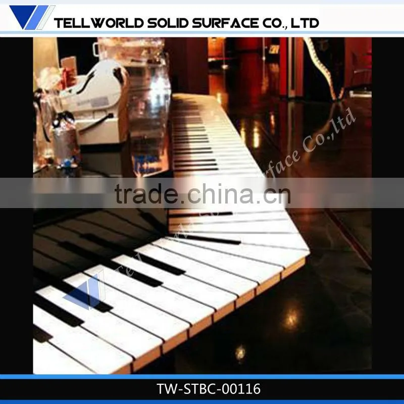 2014 hot sale modern popular beauty high-end luxury piano style acrylic solid surface restuarant bar counter furniture designs