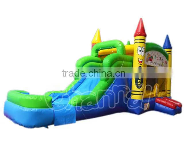 inflatable Crayon bouncer, Inflatable Combo, Inflatable bouncer with slide