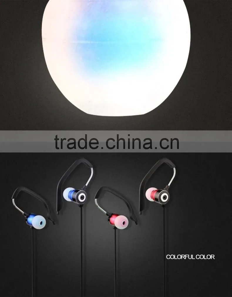 For Turkey Hot selling high quality stereo metal sport earphones earbuds with uldum in dongguan factory