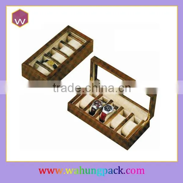 Acrylic Window wooden Box for wrist watch Display