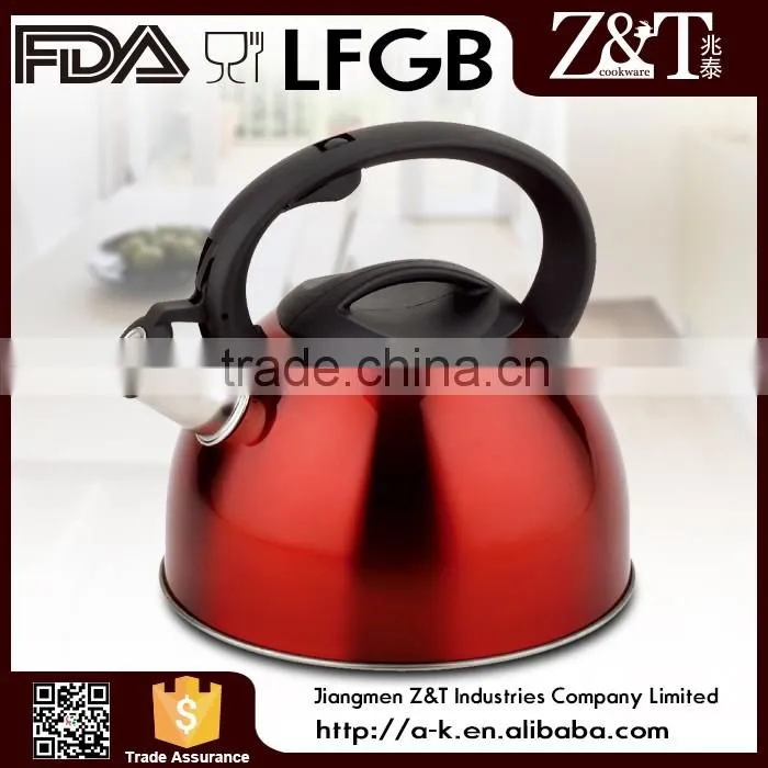 stainless steel mirror spout brew kettle with black plastic handle